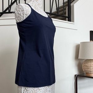 Down east navy tank top